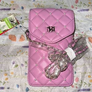 Badgley Mischka Pink Quilted Crossbody Bag